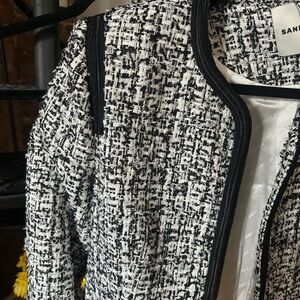 Sandro Black and White Tweed Jacket